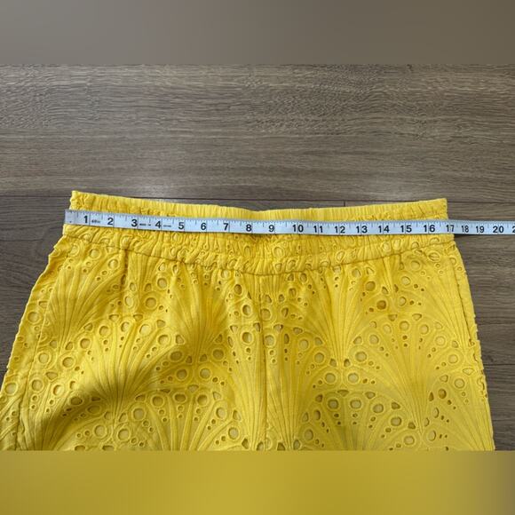 NWT Andie Swim The Suasi Crop Pant Eyelet Detail Pineapple Yellow Size Large - Picture 8 of 10
